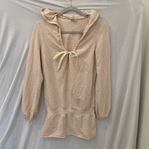 ATHLETA Hooded drawstring light pink sweatshirt top